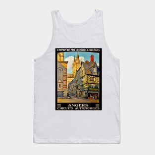 Angers France - Vintage French Travel Poster Design Tank Top